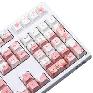 Sakura Flower Season PBT Keycaps Personalized Keyboard Keys Right View