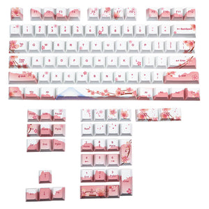 Sakura Flower Season PBT Keycaps Personalized Keyboard Set 110 Keys