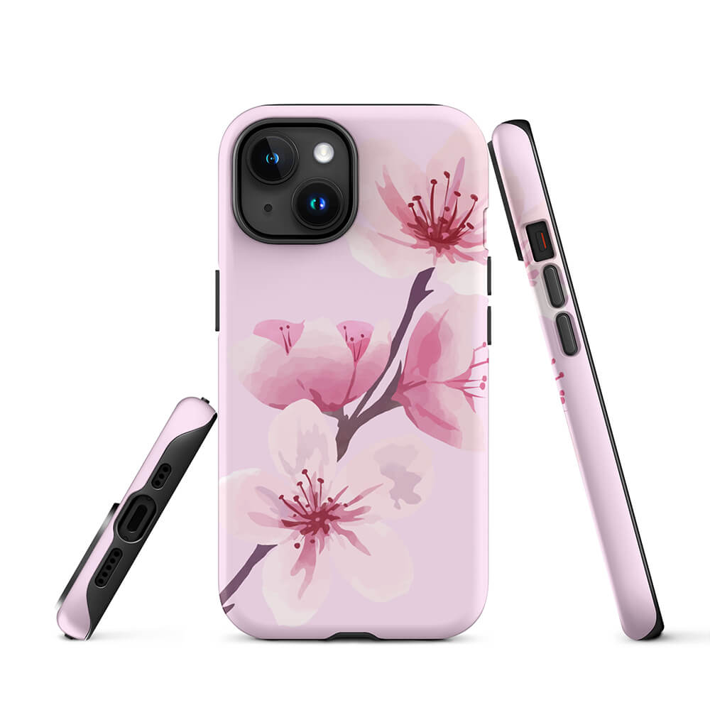 Seasonal Blooming Sakura Flower Branch iPhone 15 Robust Case Picture