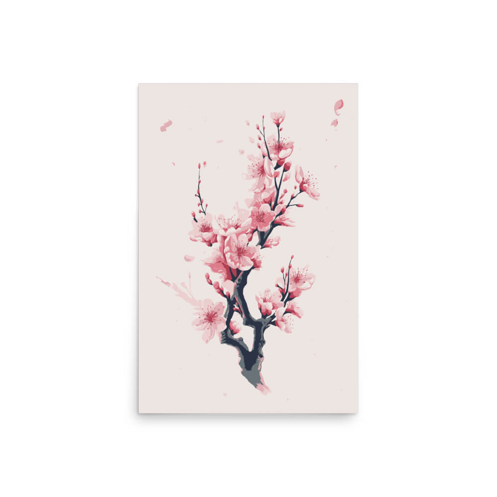 Seasonal Pinky Sakura Flower Branch Metal Poster 20x30"