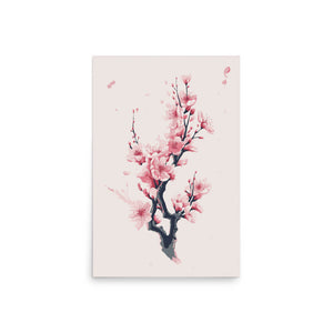 Seasonal Pinky Sakura Flower Branch Metal Poster 20x30"