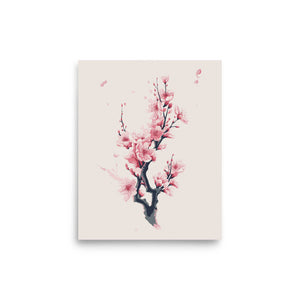 Seasonal Pinky Sakura Flower Branch Metal Poster 8x10"