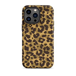 Sneaky Ground Camo Leopard Motif iPhone 14 Pro Max Rugged Case