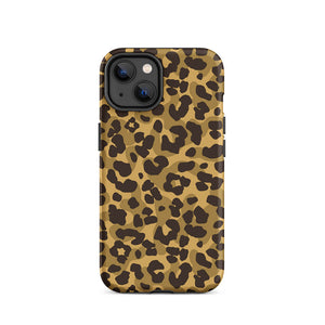 Sneaky Ground Camo Leopard Motif iPhone 14 Rugged Case