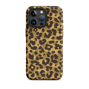 Sneaky Ground Camo Leopard Motif iPhone 15 Pro Max Rugged Case