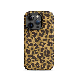 Sneaky Ground Camo Leopard Motif iPhone 15 Pro Rugged Case