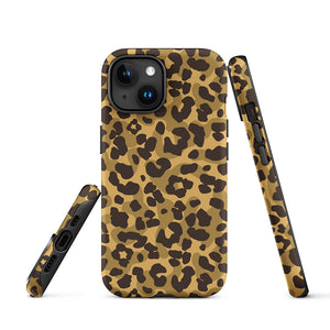 Sneaky Ground Camo Leopard Motif iPhone 15 Rugged Case Picture