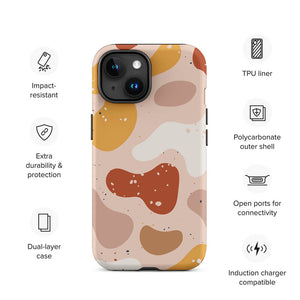 Soft Color Modern Abstract Shapes iPhone 15 Robust Case Features