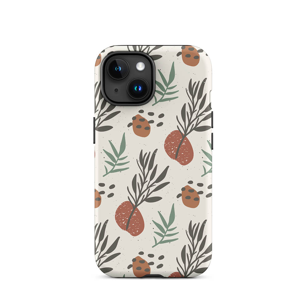 Soft Cozy Green Plant Leaf Seed iPhone 15 Case