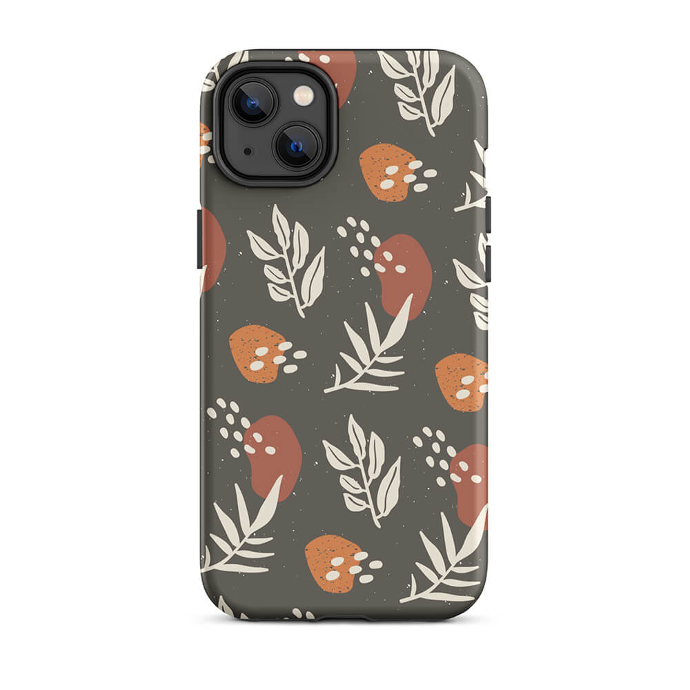Soft Grayish Green Plant Leaf Seed iPhone 14 Plus Case