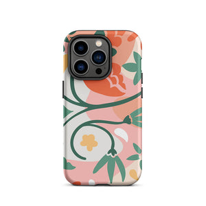 Soft Modern Flat Flower Petal iPhone 14 Pro Tough Case