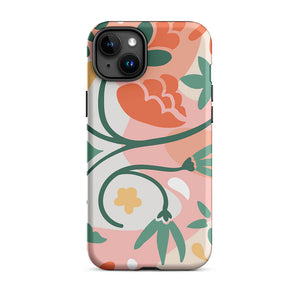 Soft Modern Flat Flower Petal iPhone 15 Plus Tough Case