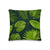 Tropical Island Green Plant Leaves Throw Pillow 18x18"
