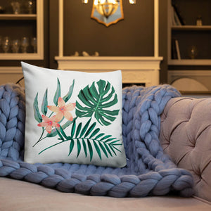 Tropical Wildlife Flower Leaf Throw Pillow Picture