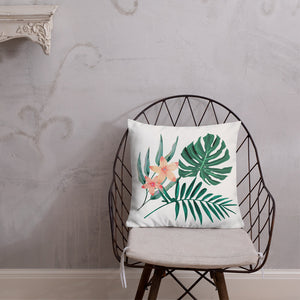 Tropical Wildlife Flower Leaf Throw Pillow Picture