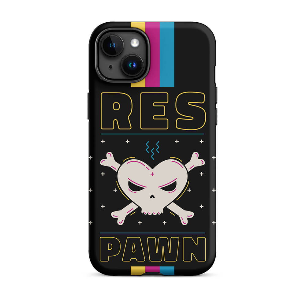 Vintage Game Over Respawn Skull iPhone 15 14 Tough Case Dubsnatch