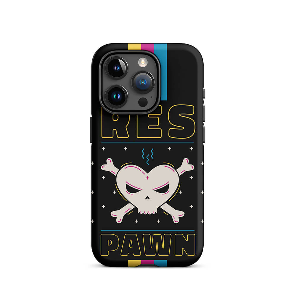 Vintage Game Over Respawn Skull iPhone 15 14 Tough Case Dubsnatch