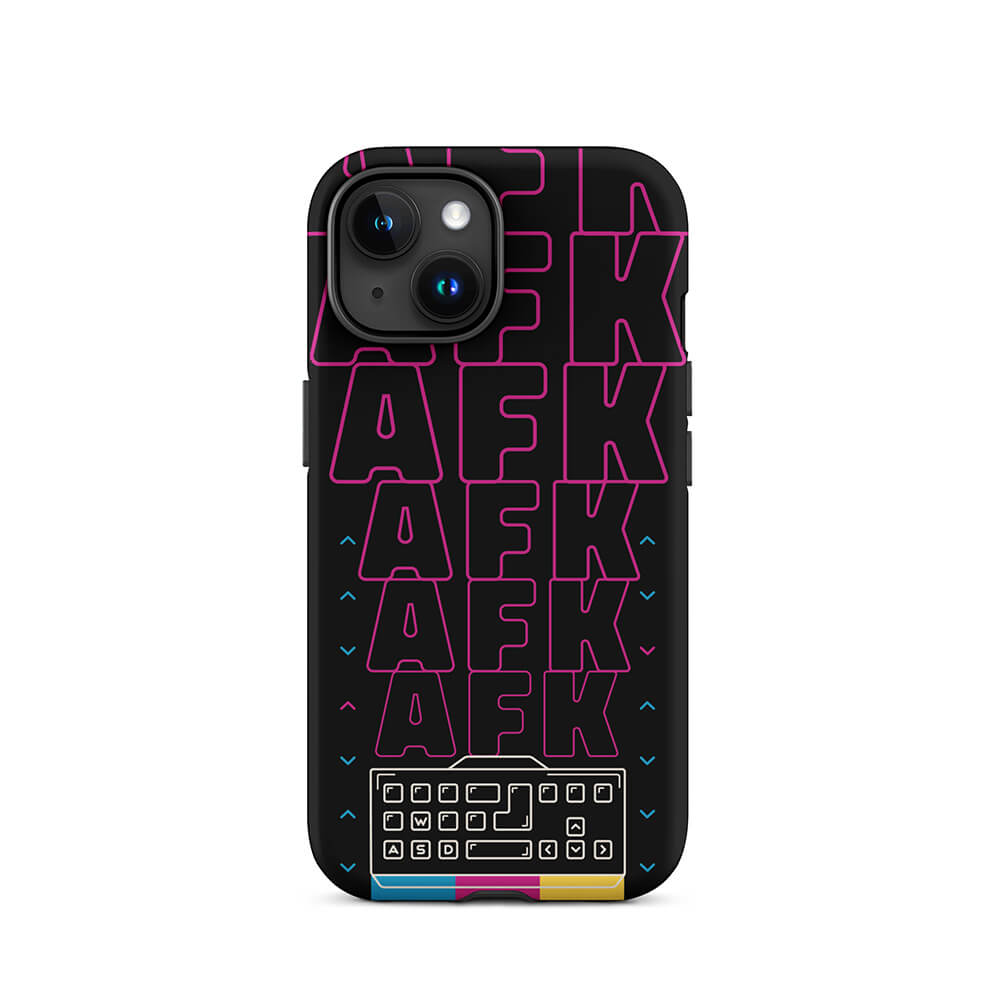 Vintage Pixelated Game Repetitive AFK iPhone 15 Tough Case