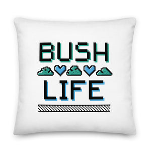 Vintage Pixelated RPG Bush Life Heart Throw Pillow 22x22"