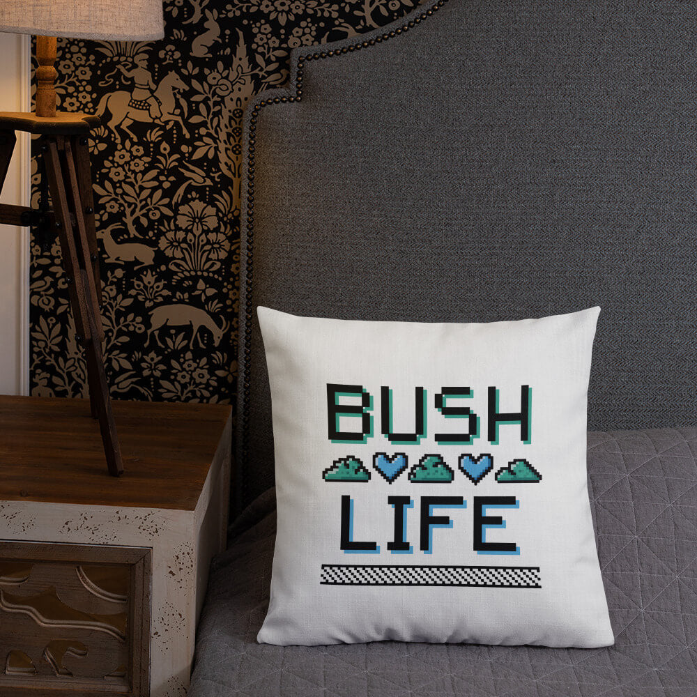 Vintage Pixelated RPG Bush Life Heart Throw Pillow Bed Decor