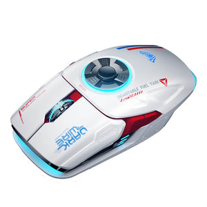 White 2.4GHz Wireless Futuristic Motorsport Mouse 4800 DPI RGB Backlight