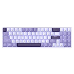 White Purple 2.4GHz Wireless Slim Tri-Color Mechanical Keyboard LED Backlight