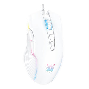 White RGB Backlight Cute Pastel Mouse 6400 DPI USB