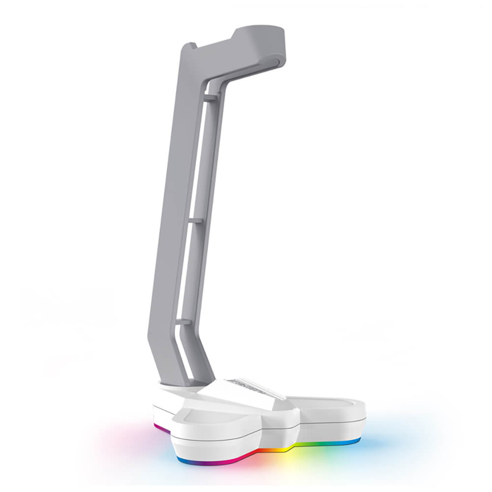 White RGB Lighting Spaceship Headset Stand Non-Slip Base