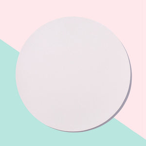 White Round Unicolor Pastel Leather Mouse Pad Non-Slip
