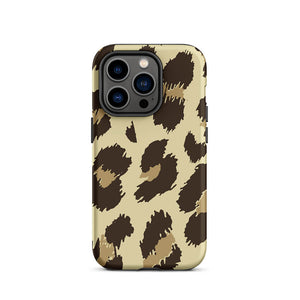Wild Savanna Leopard Skin Pattern iPhone 14 Pro Robust Case