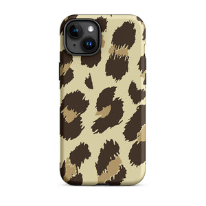 Wild Savanna Leopard Skin Pattern iPhone 15 Plus Robust Case