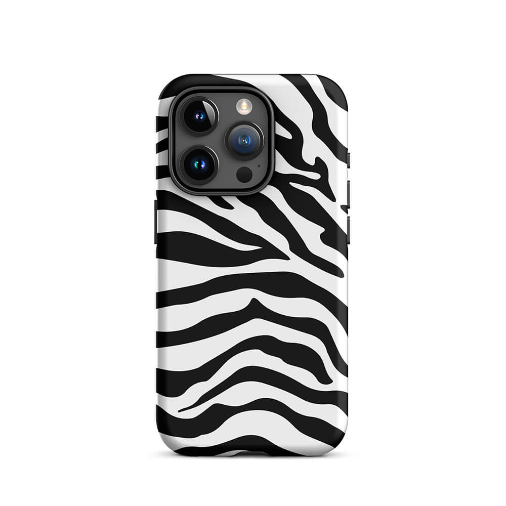 Wildlife Savanna Zebra Skin Pattern iPhone 15 Pro Robust Case