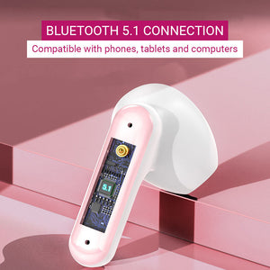 Wireless Bluetooth 5.1 Cute Chubby Capsule Cat Earphones Built-In Mic