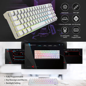 2.4GHz Wireless Compact Modern Mechanical Keyboard Tri-Mode RGB Additional Features