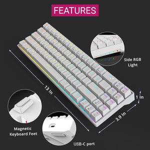 2.4GHz Wireless Compact Modern Mechanical Keyboard Tri-Mode RGB Features