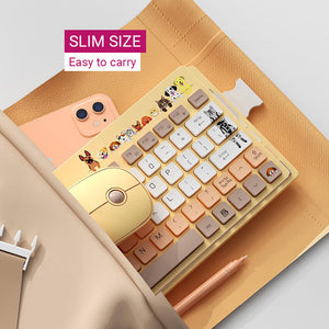 2.4GHz Wireless Cute Colorful Animal Combo Keyboard Mouse Slim Size
