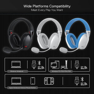 2.4GHz Wireless 7.1 Surround Sound Casual Headset Microphone Tri-Mode Platform Compatibility