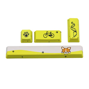 Yellow Funny Shiba Inu PBT Keycaps Customized Keyboard Keys
