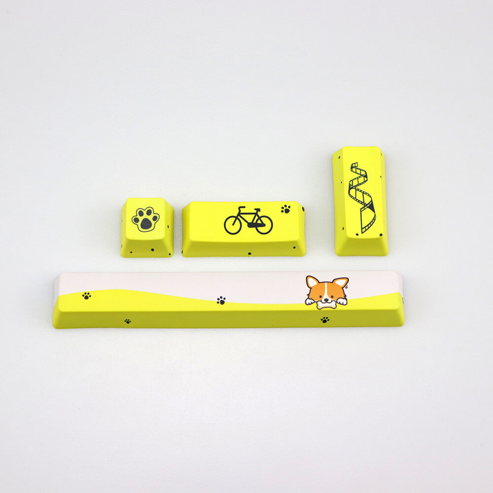 Yellow Funny Shiba Inu PBT Keycaps Customized Keyboard Keys Picture
