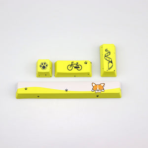 Yellow Funny Shiba Inu PBT Keycaps Customized Keyboard Keys Picture