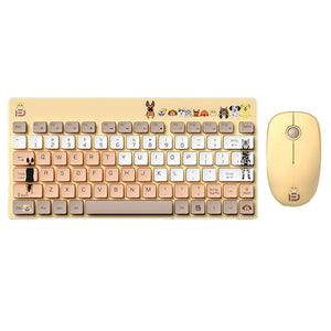 Yellow 2.4GHz Wireless Cute Colorful Animal Combo Keyboard Mouse Slim