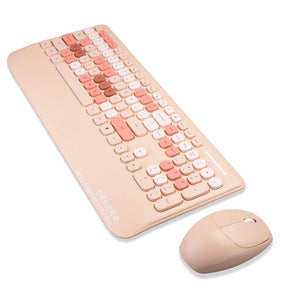 2.4GHz Wireless Sweet Color Combo Keyboard Mouse Wrist Rest