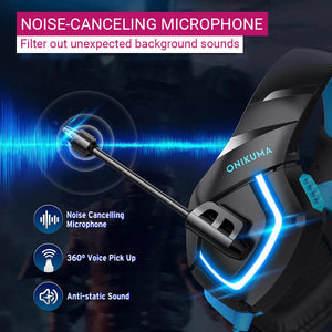 3D Stereo Modern Gaming Headset Noise-Canceling Microphone 3.5mm Jack USB