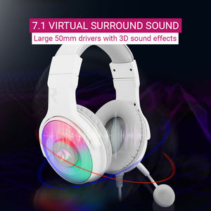 7.1 Virtual Surround Sound Over-Ear Headset Mic RGB USB