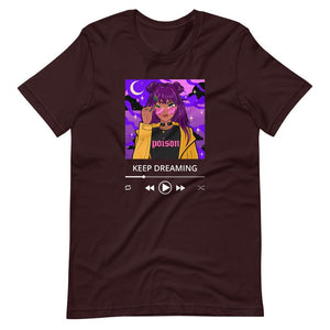 Anime Tee - Keep Dreaming - Soundtrack Style - Oxblood Black - Dubsnatch