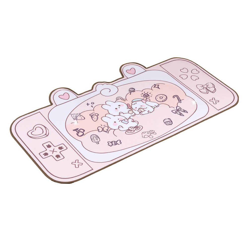 Big Pink Bunny Party Mouse Pad Non-Slip - Dubsnatch