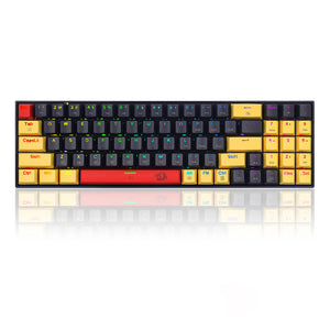 Black Yellow Compact Tri-Color Mechanical Keyboard RGB Backlight USB