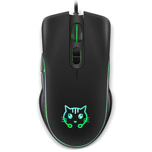 Black Cute Cat Mouse 2400 DPI Backlight USB