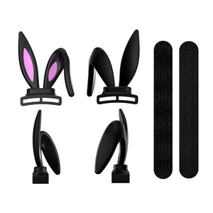 Black Detachable Rabbit Ear Headphones Attachment Set