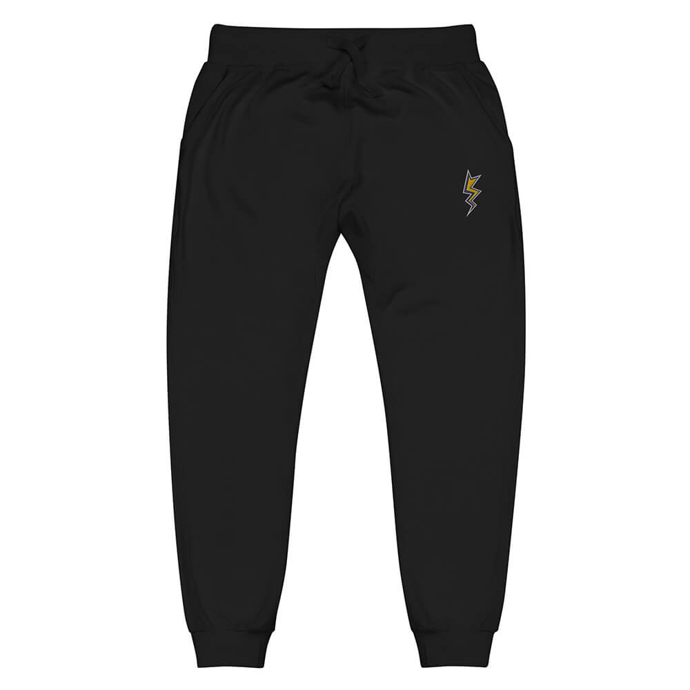 Black Dubsnatch Fam Lightning Sweatpants Full Front View